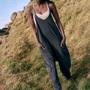 Free People Hot Shot Onesie in Washed Black XS